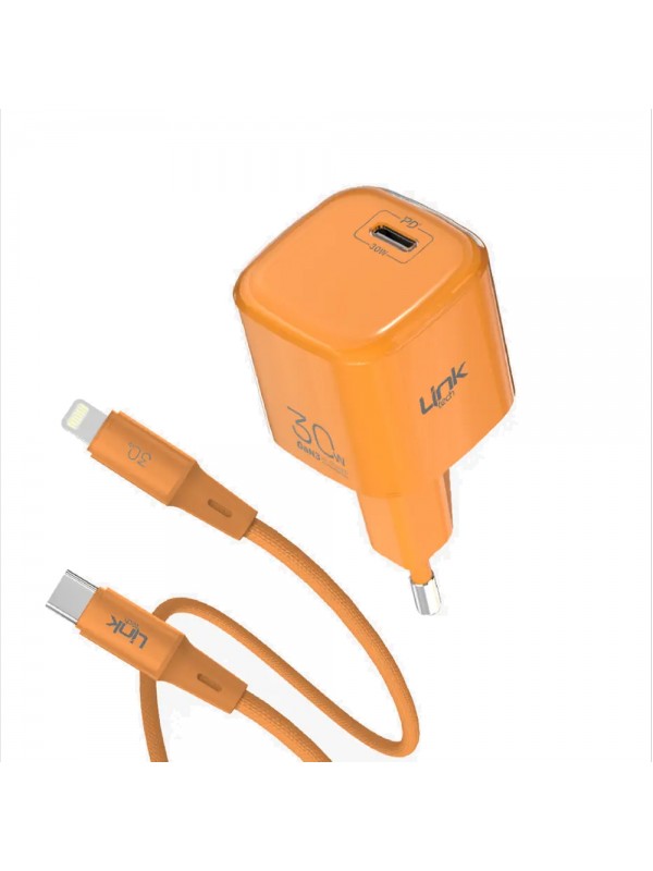 LinkTech G824 30W GaN Adaptör + 30W Lightning Kablolu Şarj Aleti&hellip;