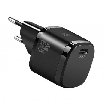 Linktech G825 Supper Silicon Tech 25W PD USB-C Şarj Adaptörü (Başlık) Siyah