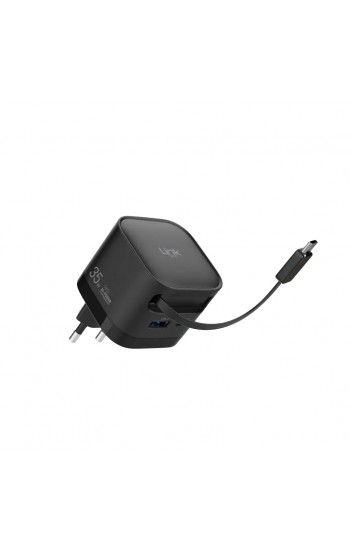 LinkTech G855 Premium 35W QC4.0 GaN USB-A + Type-C Sabit Kablolu Şarj Ale…