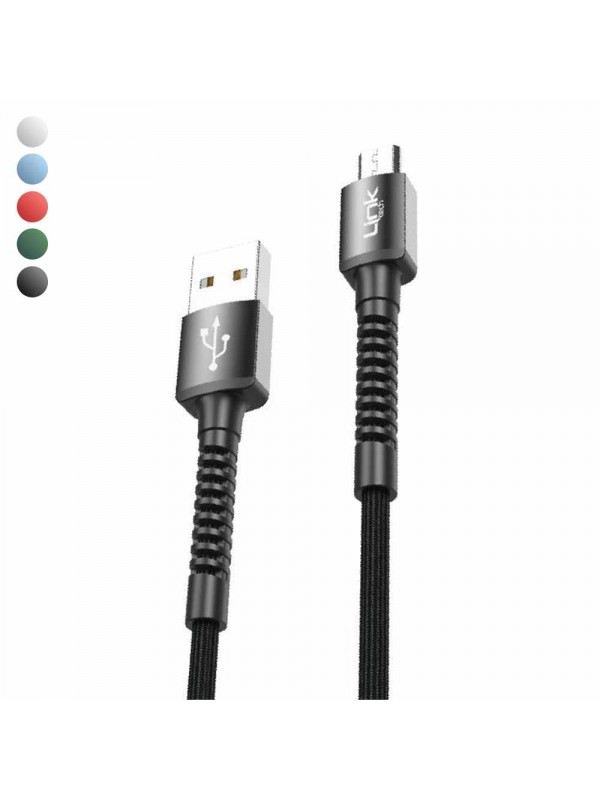 LinkTech K551 Micro USB Metal Başlı Data/Şarj Kablosu 3A 1mt