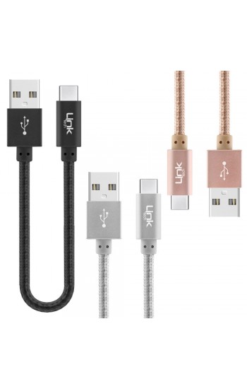 LinkTech K553 Type-C USB Örgü Metal 30cm Data/Şarj Kablosu…
