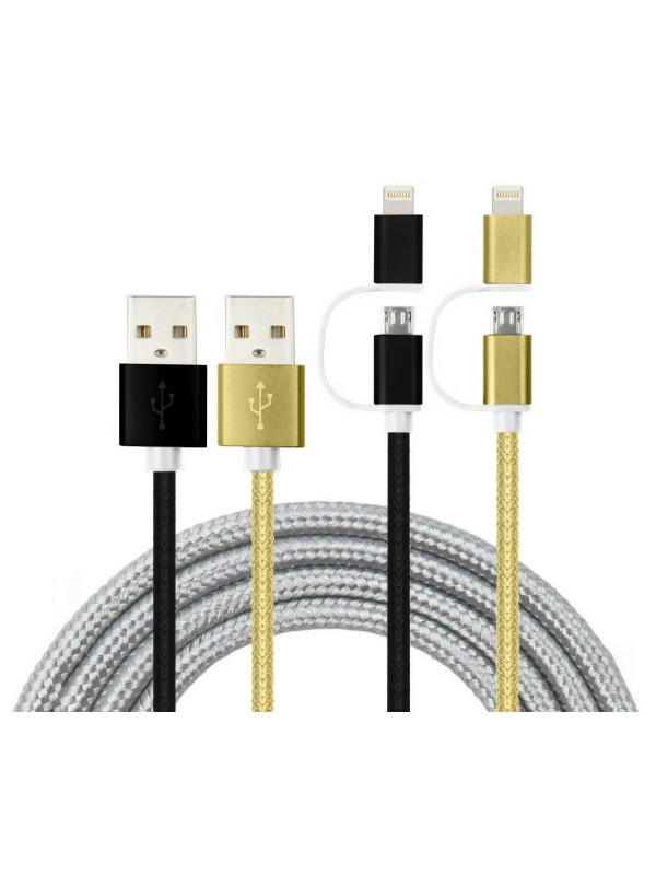 LinkTech K555 2in1 Micro USB + iPhone 1.2mt Şarj ve Data Kablosu