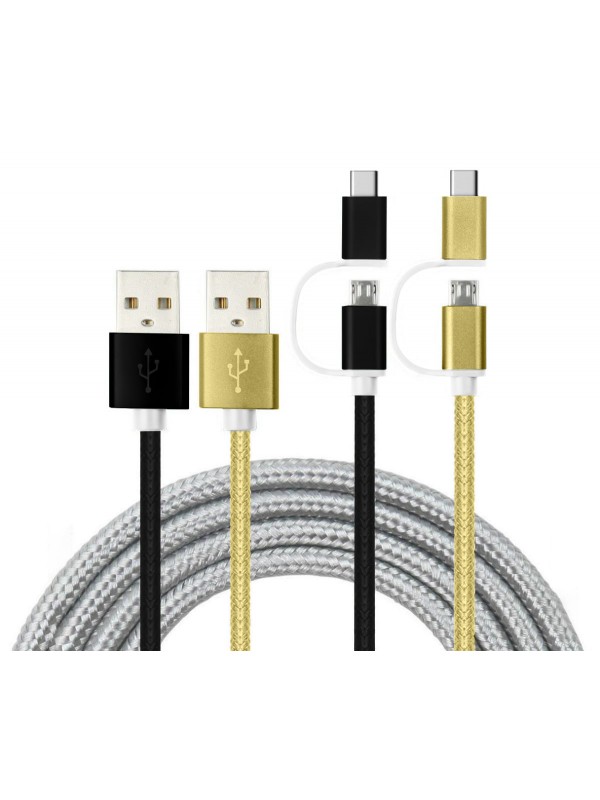 LinkTech K556 2in1 Micro USB + Type-C 1.2mt Şarj ve Data Kablosu