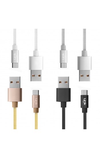 LinkTech K573 Type-C USB Örgü Metal Başlı 3mt Şarj ve Data Kablosu…