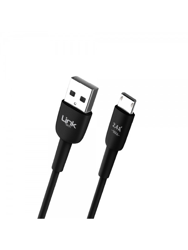 LinkTech K600 Premium Micro USB Data/Şarj Kablosu 2.4A 1mt Siyah…