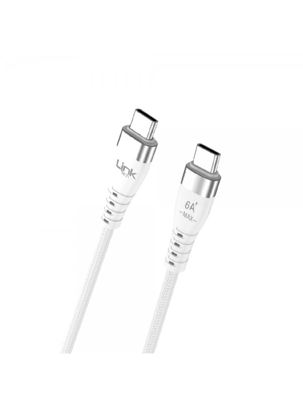 LinkTech K653 Type-C - Type-C 120W 6A 1mt  Şarj Kablosu Beyaz…