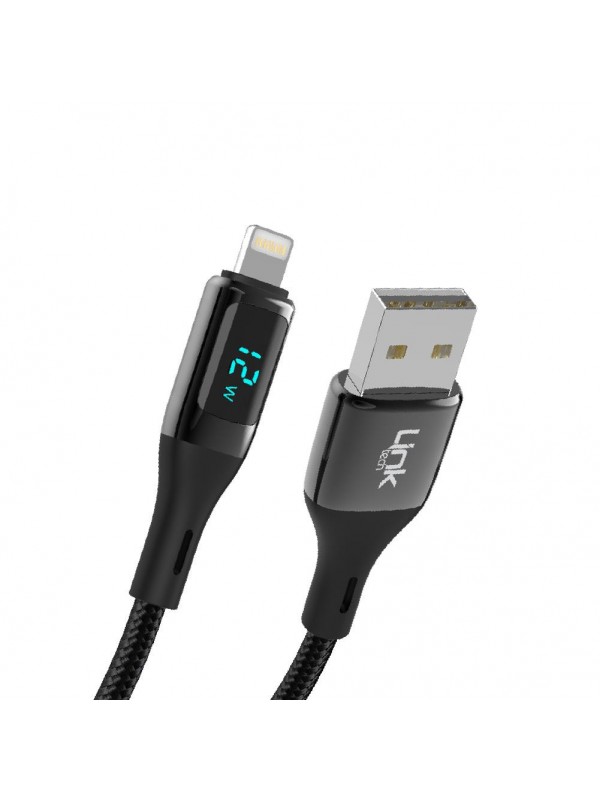 LinkTech K682 Dijital Göstergeli USB - iPh Lightning 12W 2.4A Data ve Şarj Kablosu