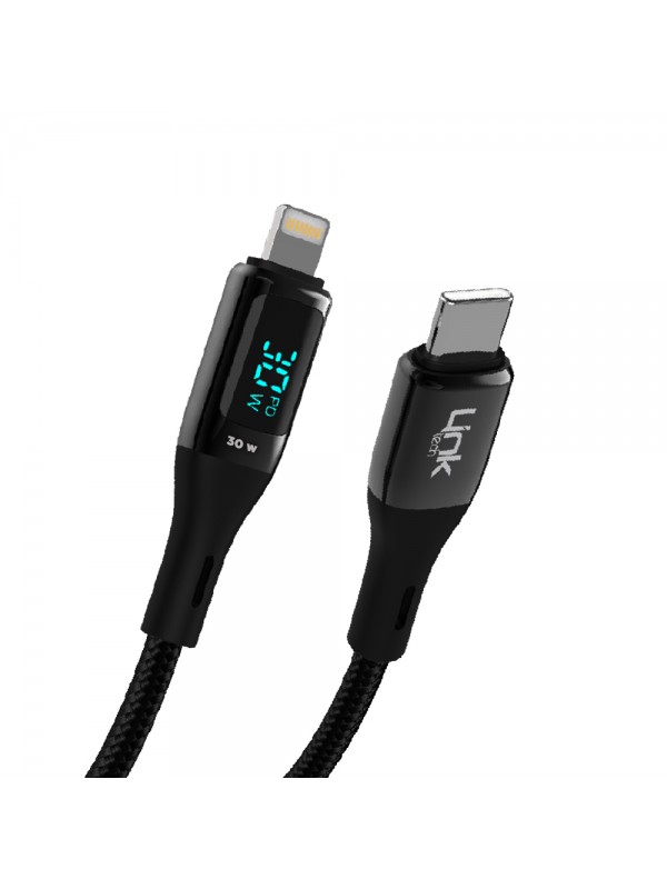LinkTech K683 Dijital Göstergeli Type-C - Lightning 30W Data ve Şarj…