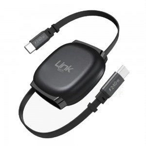LinkTech KN01 240W 6A Hızlı Type-C to Type-C Makaralı Şarj ve Data Kablosu