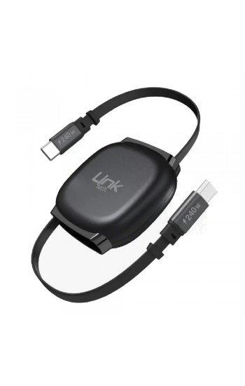 LinkTech KN01 240W 6A Hızlı Type-C to Type-C Makaralı Şarj ve Data Kab&hellip;