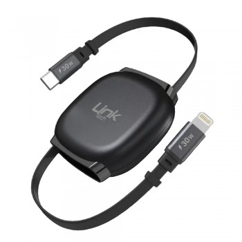 LinkTech KN02 30W Type-C to Lightning Makaralı Data ve Şarj Kablosu LinkTech KN02 30W Type-C to Lightning Makaralı Data ve Şarj Kablosu