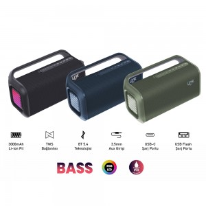 LinkTech M417 Premium RGB IPX5 2x10W Taşınabilir Bluetooth Hoparlör