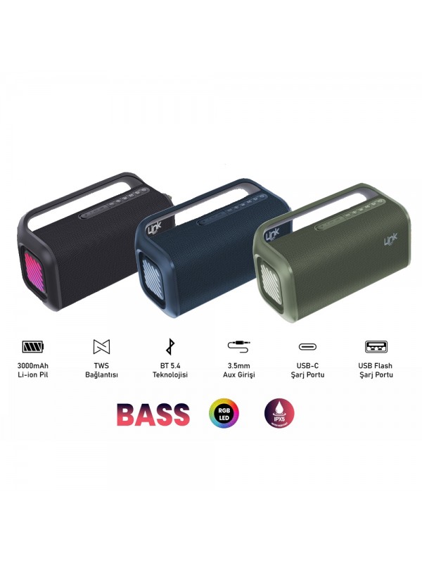LinkTech M417 Premium RGB IPX5 2x10W Taşınabilir Bluetooth Hoparlör&hellip;
