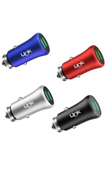 LinkTech M580 12W 2.4A Metal Araç İçi Şarj Aleti Adaptör (Başlık)…