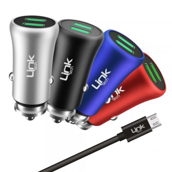 LinkTech M581 12W 2.4A Metal Araç Şarj Aleti ve Micro USB Kablo Set LinkTech M581 12W 2.4A Metal Araç Şarj Aleti ve Micro USB Kablo Set