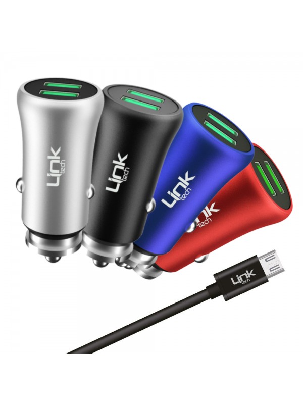 LinkTech M581 12W 2.4A Metal Araç Şarj Aleti ve Micro USB Kablo Set…