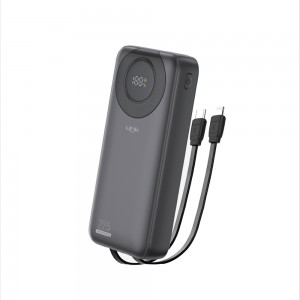 LinkTech P222 20000 mAh 22.5W Led Ekranlı Type-C + Lightning Sabit Kablolu Powerbank
