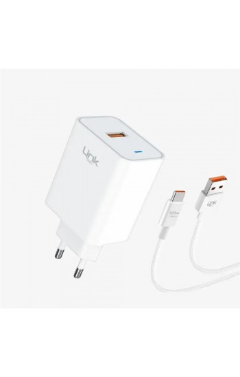LinkTech T461e Eco 45W (67-120W) QC3.0 Turbo Şarj Type-C Kablolu Şarj Aleti
