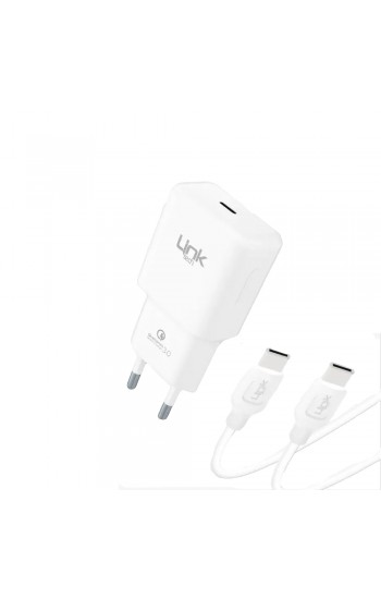 LinkTech T465e Eco 20W PD3.0 QC3.0 Type-C to Type-C Şarj Aleti Set