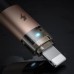 Mcdodo CA-6911 USB-A to Lightning Led Işıklı Şeffaf Tasarım 1.2m Data ve Şarj Kablosu - Siyah-Gold