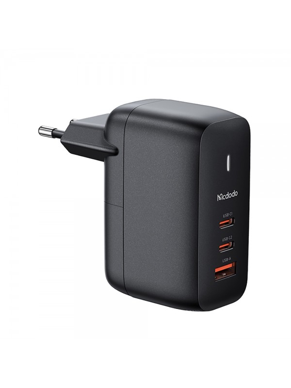 Mcdodo CH-0291 GaN 65W 2xType-C 1xUSB Hızlı Çoklu Şarj Adaptörü - Siyah Mcdodo CH-0291 GaN 65W 2xType-C 1xUSB Hızlı Çoklu Şarj Adaptörü - Siyah