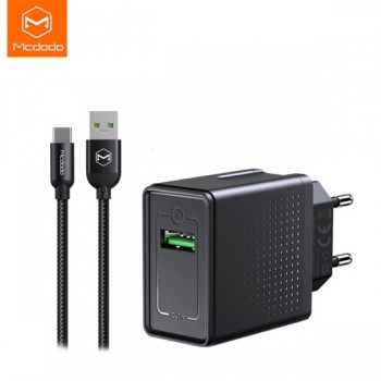 Mcdodo CH-5800 QC 5A 22.5W Hızlı Şarj Aleti ve Type-C Kablo Set Siyah Mcdodo CH-5800 QC 5A 22.5W Hızlı Şarj Aleti ve Type-C Kablo Set Siyah