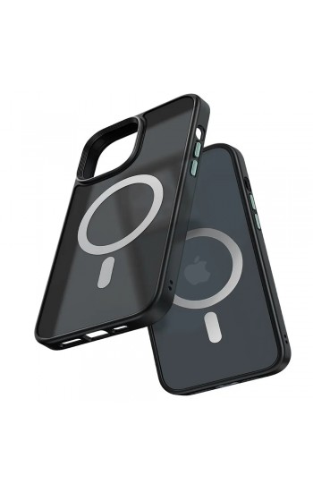Mcdodo PC-3101 iPhone 14 Plus / 15 Plus Kılıf Magsafe Mat Silikon Kapak - Siyah
