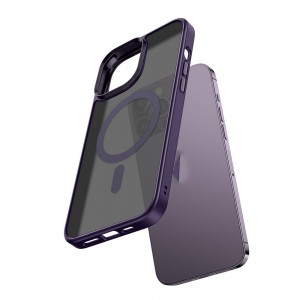 Mcdodo PC-5036 iPhone 14 Pro Kılıf Magsafe Mat Silikon Kapak - Derin Mor