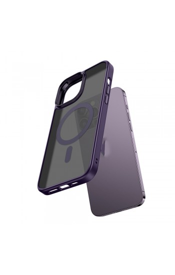 Mcdodo PC-5036 iPhone 14 Pro Kılıf Magsafe Mat Silikon Kapak - Derin Mor