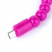 Micro USB Boncuk Bileklik USB Data Kablosu Pembe Micro USB Boncuk Bileklik USB Data Kablosu Pembe