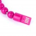 Micro USB Boncuk Bileklik USB Data Kablosu Pembe Micro USB Boncuk Bileklik USB Data Kablosu Pembe