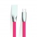 Micro USB Metal Başlık 2.4A Yassı Kablo Pembe