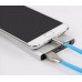 Micro USB Metal Başlık 2.4A Yassı Kablo Pembe