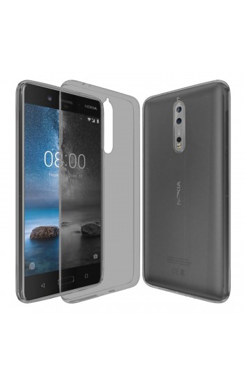 Nokia 8 Kılıf Soft Silikon Şeffaf-Siyah Arka Kapak…