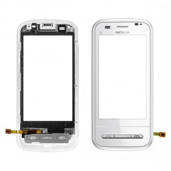 Nokia C6 (C6-00) Dokunmatik Ön Panel Çıtalı Orj - Beyaz Nokia C6 (C6-00) Dokunmatik Ön Panel Çıtalı Orj - Beyaz