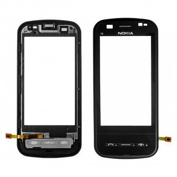 Nokia C6 (C6-00) Dokunmatik Ön Panel Çıtalı Orj - Siyah Nokia C6 (C6-00) Dokunmatik Ön Panel Çıtalı Orj - Siyah