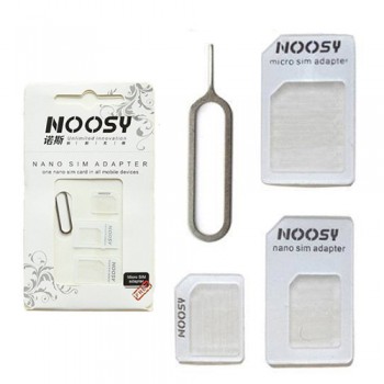 Noosy Micro, Nano, Normal Sim Kart Dönüştürücü Adaptör + İğne Noosy Micro, Nano, Normal Sim Kart Dönüştürücü Adaptör + İğne