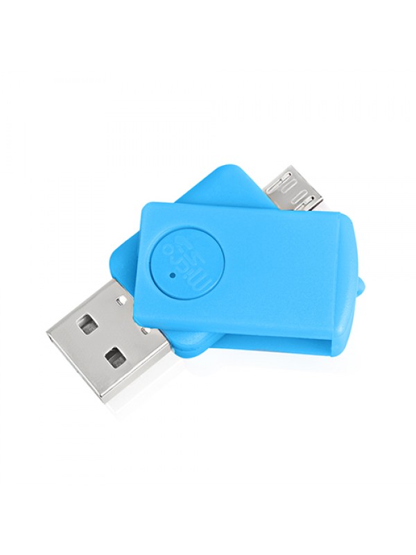 NoTech Micro + USB Kart Okuyucu OTG Smart Mavi