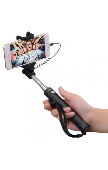 NoTech Selfie Çubuğu Lightning Girişli Kablo Katlanır 78cm