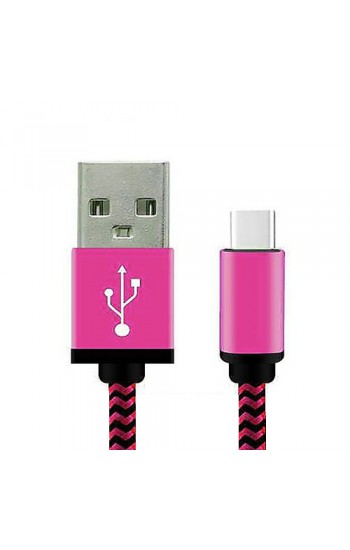 NoTech Type-C (USB-C) Kırılmaz USB Kablo 20cm Pembe…