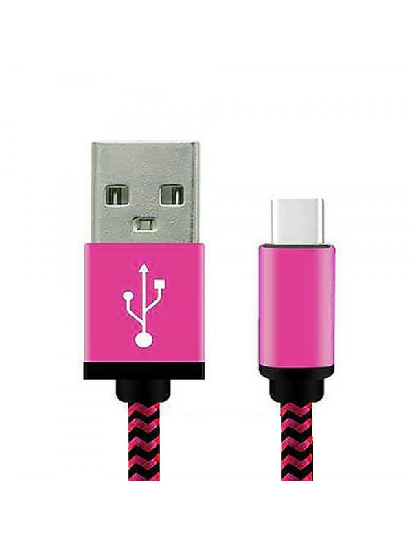 NoTech Type-C (USB-C) Kırılmaz USB Kablo 20cm Pembe