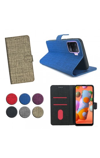 Oppo Reno5 Lite Kılıf FitCase Fabric Kapaklı Cüzdanlı…