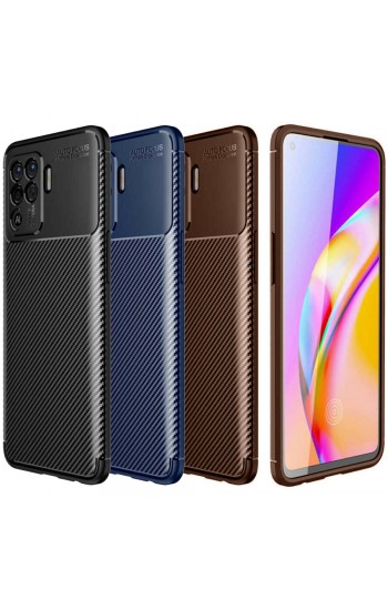 Oppo Reno5 Lite Kılıf Focus Carbon Desen Silikon Arka Kapak…