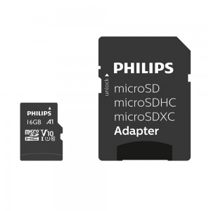 Philips 16GB Micro SDHC Class10 UHS-I U1 Adaptörlü Hafıza Kartı