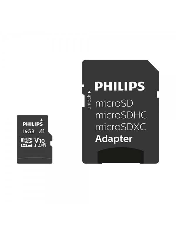 Philips 16GB Micro SDHC Class10 UHS-I U1 Adaptörlü Hafıza Kartı&hellip;