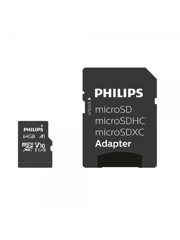 Philips 64GB Micro SDXC Class10 UHS-I U1 Adaptörlü Hafıza Kartı&hellip;