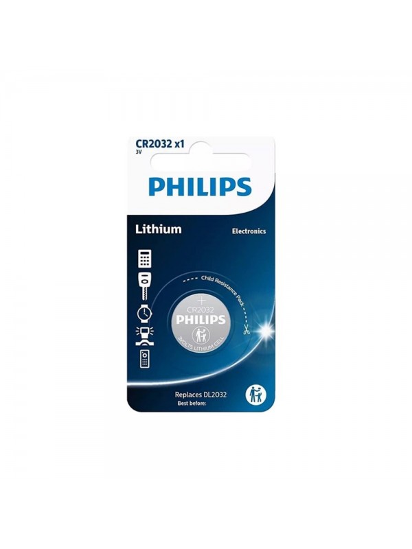 Philips CR2032 X1 Lithium Battery 3V Düğme Pil Tekli