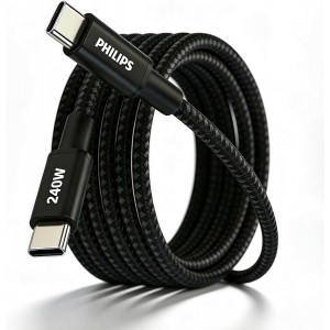 Philips DLC7060C 240W Type-C to Type-C Örgü Şarj Kablosu 2m