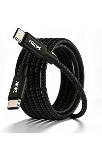 Philips DLC7060C 240W Type-C to Type-C Örgü Şarj Kablosu 2m&hellip;