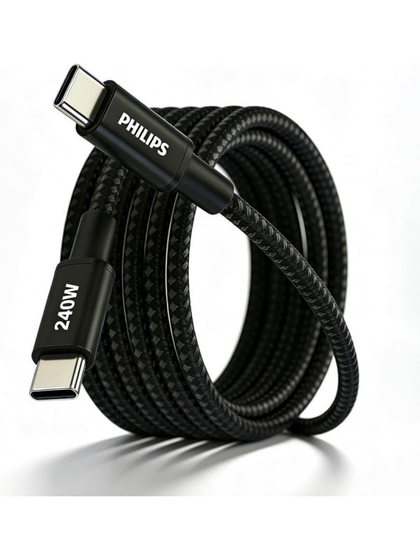 Philips DLC7060C 240W Type-C to Type-C Örgü Şarj Kablosu 2m&hellip;